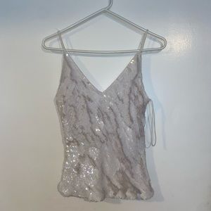 Vintage Cache white sequins top